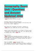 Sonography Exam Unit 1 Questions and Answers Updated 2026