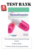 Full Test Bank for Pharmacotherapeutics for Advanced Nursing Practice 1st Edition by Tammie Lee Demler & Jacqueline Rhoads &vert; Complete Chapters 1&ndash;14 &vert; Updated 2026&sol;2027
