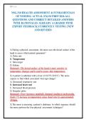 NSG-310 HEALTH ASSESSMENT & FUNDAMENTALS&NewLine;OF NURSING ACTUAL EXAM PREP 2026 ALL&NewLine;QUESTIONS AND CORRECT DETAILED ANSWERS&NewLine;WITH RATIONALES ALREADY A GRADED WITH&NewLine;EXPERT FEEDBACK &vert;CURRENTLY TESTING &vert;NEW&NewLine;AND REVISED