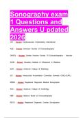 Sonography exam 1 Questions and Answers U pdated 2026
