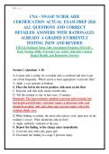 CNA - NNAAP NURSE AIDE&NewLine;CERTIFICATION ACTUAL EXAM PREP 2026&NewLine;ALL QUESTIONS AND CORRECT&NewLine;DETAILED ANSWERS WITH RATIONALES&NewLine;ALREADY A GRADED &vert;CURRENTLY&NewLine;TESTING &vert;NEW AND REVISED