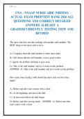 CNA - NNAAP NURSE AIDE WRITING&NewLine;ACTUAL EXAM PREP&sol;TEST BANK 2026 ALL&NewLine;QUESTIONS AND CORRECT DETAILED&NewLine;ANSWERS ALREADY A&NewLine;GRADED&vert;CURRENTLY TESTING &vert;NEW AND&NewLine;REVISED