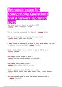 Entrance exam for sonography Questions and Answers Updated 2026