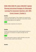 D658&sol; WGU D658 Exams PACKAGE DEAL&vert; BUNDLE contains the latest OA & PA for Planning Instructional Strategies for Meaningful Learning - Everything you need to pass D658 is here&excl;&excl;