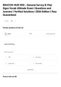 BSMCON NUR 2102 - General Survey & Vital&NewLine;Signs Vocab Ultimate Exam &vert; Questions and&NewLine;Answers &vert; Verified Solutions &vert; 2026 Edition &vert; Pass&NewLine;Guaranteed