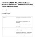 BSMCON NUR 2101 - FINAL Ultimate Exam &vert;&NewLine;Questions and Answers &vert; Verified Solutions &vert; 2026&NewLine;Edition &vert; Pass Guaranteed