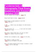 Fundamentals of Sonography Final Exam&colon; Questions and Answers Updated 2026