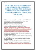 PN 101 FINAL ACTUAL EXAM PREP 2026&NewLine;ALL QUESTIONS AND CORRECTION&NewLine;DETAILED ANSWERS WITH RATIONALES&NewLine;ALREADY A GRADED WITH EXPERT&NewLine;FEEDBACK &vert; CURRENTLY TESTING &vert;NEW&NewLine;AND REVISED