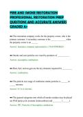 FIRE AND SMOKE RESTORATION&NewLine;PROFESSIONAL RESTORATION PREP&NewLine;QUESTIONS AND ACCURATE ANSWERS&NewLine;GRADED A&plus;