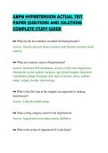 ABFM HYPERTENSION ACTUAL TEST &NewLine;PAPER QUESTIONS AND SOLUTIONS &NewLine;COMPLETE STUDY GUIDE