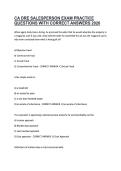 CA DRE SALESPERSON EXAM QUESTIONS &NewLine;WITH CORRECT ANSWERS 2026 