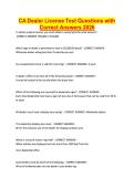 CA Dealer License Test Questions with &NewLine;Correct Answers 2026