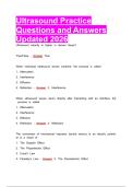 Ultrasound Practice Questions and Answers Updated 2026