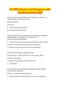 CA DMV Dealers Test Questions with &NewLine;Correct Answers 2026