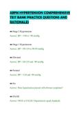 ABFM HYPERTENSION COMPREHENSIVE &NewLine;TEST BANK PRACTICE QUESTIONS AND &NewLine;RATIONALES 