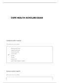 COPE HEALTH SCHOLAR PRACTICAL EXAM QUESTIONS AND VERIFIED ANSWERS