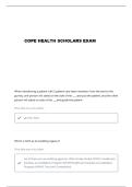 COPE HEALTH SCHOLAR PATIENT QUESTIONS AND VERIFIED ANSWERS