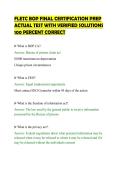 FLETC BOP FINAL CERTIFICATION PREP&NewLine;ACTUAL TEST WITH VERIFIED SOLUTIONS&NewLine;100 PERCENT CORRECT&NewLine;