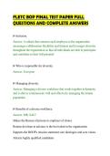 FLETC BOP FINAL TEST PAPER FULL&NewLine;QUESTIONS AND COMPLETE ANSWERS