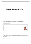 COPE HEALTH SCHOLAR WRITTEN EXAM STUDY GUIDE QUESTIONS AND VERIFIED ANSWERS