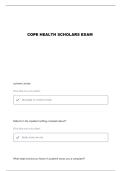 COPE HEALTH SCHOLAR WRITTEN EXAM QUESTIONS AND VERIFIED ANSWERS