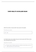COPE HEALTH SCHOLARS QUESTIONS AND VERIFIED ANSWERS