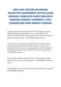 WGU D487 SECURE SW DESIGN OBJECTIVE ASSESSMENT ACTUAL EXAM 2026&sol;2027 COMPLETE QUESTIONS WITH VERIFIED CORRECT ANSWERS &vert;&vert; 100&percnt; GUARANTEED PASS NEWEST VERSION&NewLine;