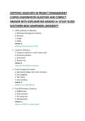 CERTIFIED ASSOCIATE IN PROJECT MANAGEMENT &NewLine;&lpar;CAPM&rpar; EXAMINATION QUESTION AND CORRECT &NewLine;ANSWER WITH EXPLANATION GRADED A&plus; STUDY GUIDE