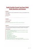 South Carolina Funeral Law Exam Study Guide Questions and Answers&NewLine;