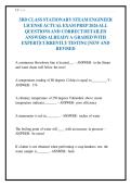3RD CLASS STATIONARY STEAM ENGINEER&NewLine;LICENSE ACTUAL EXAM PREP 2026 ALL&NewLine;QUESTIONS AND CORRECT DETAILED&NewLine;ANSWERS ALREADY A GRADED WITH&NewLine;EXPERT&vert;CURRENTLY TESTING &vert;NEW AND&NewLine;REVISED&NewLine;
