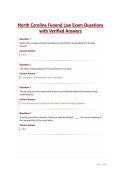 North Carolina Funeral Law Exam Questions with Verified Answers&NewLine;