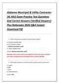 Alabama Municipal & Utility Contractor &NewLine;&lpar;AL MU&rpar; Exam Practice Test Questions &NewLine;And Correct Answers &lpar;Verified Answers&rpar; &NewLine;Plus Rationales 2026 Q&A Instant &NewLine;Download Pdf 