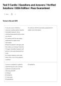 Test 3 Cardio &vert; Questions and Answers &vert; Verified&NewLine;Solutions &vert; 2026 Edition &vert; Pass Guaranteed&NewLine;