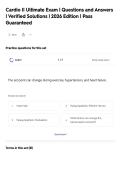 Cardio II Ultimate Exam &vert; Questions and Answers&NewLine;&vert; Verified Solutions &vert; 2026 Edition &vert; Pass&NewLine;Guaranteed