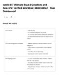 cardio II 7 Ultimate Exam &vert; Questions and&NewLine;Answers &vert; Verified Solutions &vert; 2026 Edition &vert; Pass&NewLine;Guaranteed