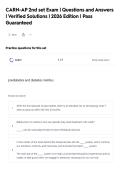 CARN-AP 2nd set Exam &vert; Questions and Answers&NewLine;&vert; Verified Solutions &vert; 2026 Edition &vert; Pass&NewLine;Guaranteed