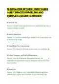 FLORIDA FIRE OFFICER 1 STUDY GUIDE&NewLine;LATEST PRACTICE PROBLEMS AND&NewLine;COMPLETE ACCURATE ANSWERS