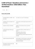 CARN AP Exam &vert; Questions and Answers &vert;&NewLine;Verified Solutions &vert; 2026 Edition &vert; Pass&NewLine;Guaranteed