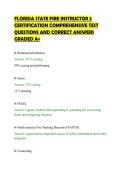 FLORIDA STATE FIRE INSTRUCTOR 3&NewLine;CERTIFICATION COMPREHENSIVE TEST&NewLine;QUESTIONS AND CORRECT ANSWERS&NewLine;GRADED A&plus;&NewLine;