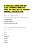 FLORIDA STATE FIRE INSTRUCTOR 3&NewLine;STUDY GUIDE LATEST PRACTICE&NewLine;PROBLEMS AND COMPLETE ACCURATE&NewLine;ANSWERS GUARANTEED PASS