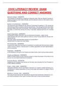 CIVIC LITERACY REVIEW  EXAM QUESTIONS AND CORRECT ANSWERS