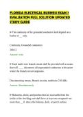 FLORIDA ELECTRICAL BUSINESS EXAM 7&NewLine;EVALUATION FULL SOLUTION UPDATED&NewLine;STUDY GUIDE