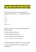 FLORIDA FIRE INSPECTOR EVALUATION&NewLine;FULL SOLUTION UPDATED STUDY GUIDE&NewLine;