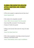 FLORIDA FIRE INSPECTOR UPDATED&NewLine;ACTUAL QUESTIONS AND CORRECT&NewLine;ANSWERS&NewLine;