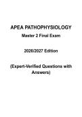 APEA Pathophysiology Master 2 &vert; Practice Test &vert; All Questions And Correct Answers &vert; Graded A&plus; &vert; Verified Answers &vert; Latest Version