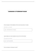 CANADIAN CITIZENSHIP PRACTICE QUESTIONS AND VERIFIED ANSWERS
