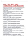FCLE STUDY GUIDE  EXAM QUESTIONS AND CORRECT ANSWERS