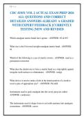 CDC 4Y051 VOL 2 ACTUAL EXAM PREP 2026&NewLine;ALL QUESTIONS AND CORRECT&NewLine;DETAILED ANSWERS ALREADY A GRADED&NewLine;WITH EXPERT FEEDBACK &vert;CURRENTLY&NewLine;TESTING &vert;NEW AND REVISED