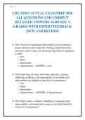 CDC 4Y051 ACTUAL EXAM PREP 2026&NewLine;ALL QUESTIONS AND CORRECT&NewLine;DETAILED ANSWERS ALREADY A&NewLine;GRADED WITH EXPERT FEEDBACK&NewLine;&vert;NEW AND REVISED&NewLine;