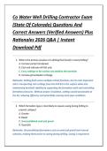 Co Water Well Drilling Contractor Exam &NewLine;&lpar;State Of Colorado&rpar; Questions And &NewLine;Correct Answers &lpar;Verified Answers&rpar; Plus &NewLine;Rationales 2026 Q&A &vert; Instant &NewLine;Download Pdf 